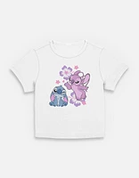 Disney Lilo & Stitch With Angel Hibiscus Womens Baby T-Shirt