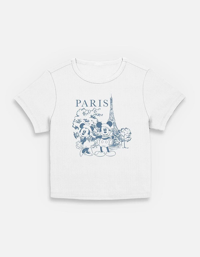 Disney Mickey Mouse & Minnie Couple Drawing Paris Womens Baby T-Shirt