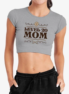 Dungeons & Dragons Level 20 Mom Cap Sleeve Baby Rib Women's Crop Top