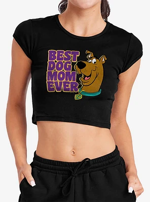 Scooby-Doo! Best Dog Mom Ever Cap Sleeve Baby Rib Women's Crop Top