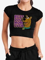 Scooby-Doo! Best Dog Mom Ever Cap Sleeve Baby Rib Women's Crop Top