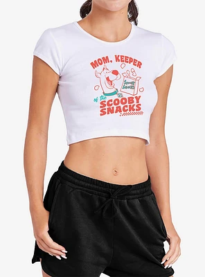 Scooby-Doo! Mom Keeper Scooby Snacks Cap Sleeve Baby Rib Women's Crop Top