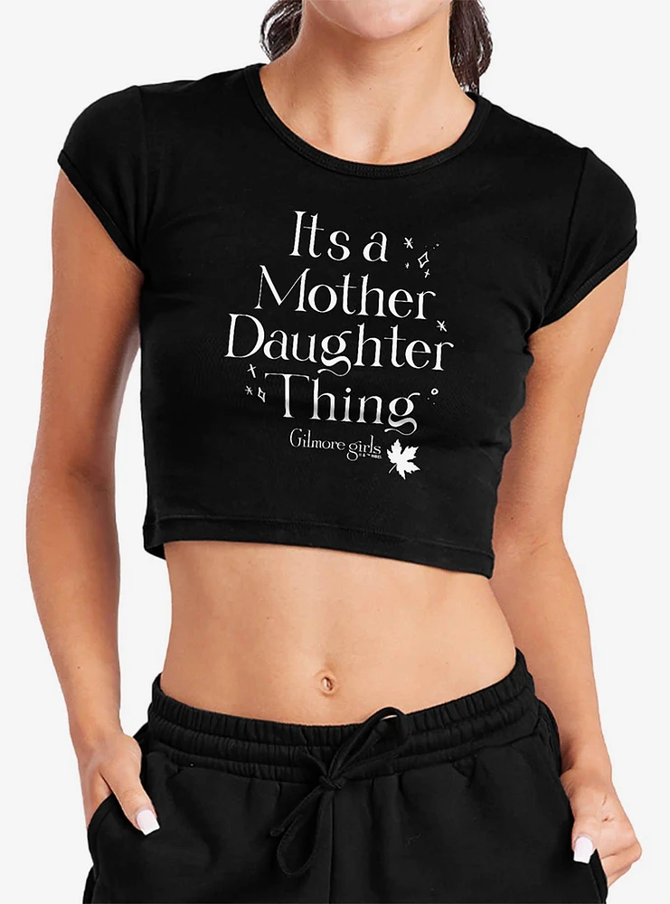 Gilmore Girls It's A Mother Daughter Thing Cap Sleeve Baby Rib Women's Crop Top