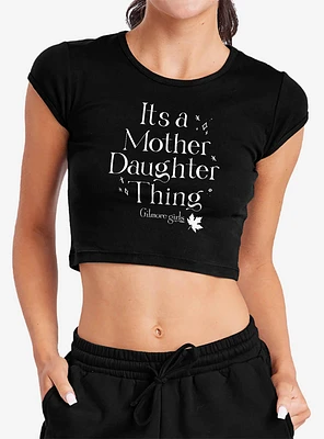 Gilmore Girls It's A Mother Daughter Thing Cap Sleeve Baby Rib Women's Crop Top