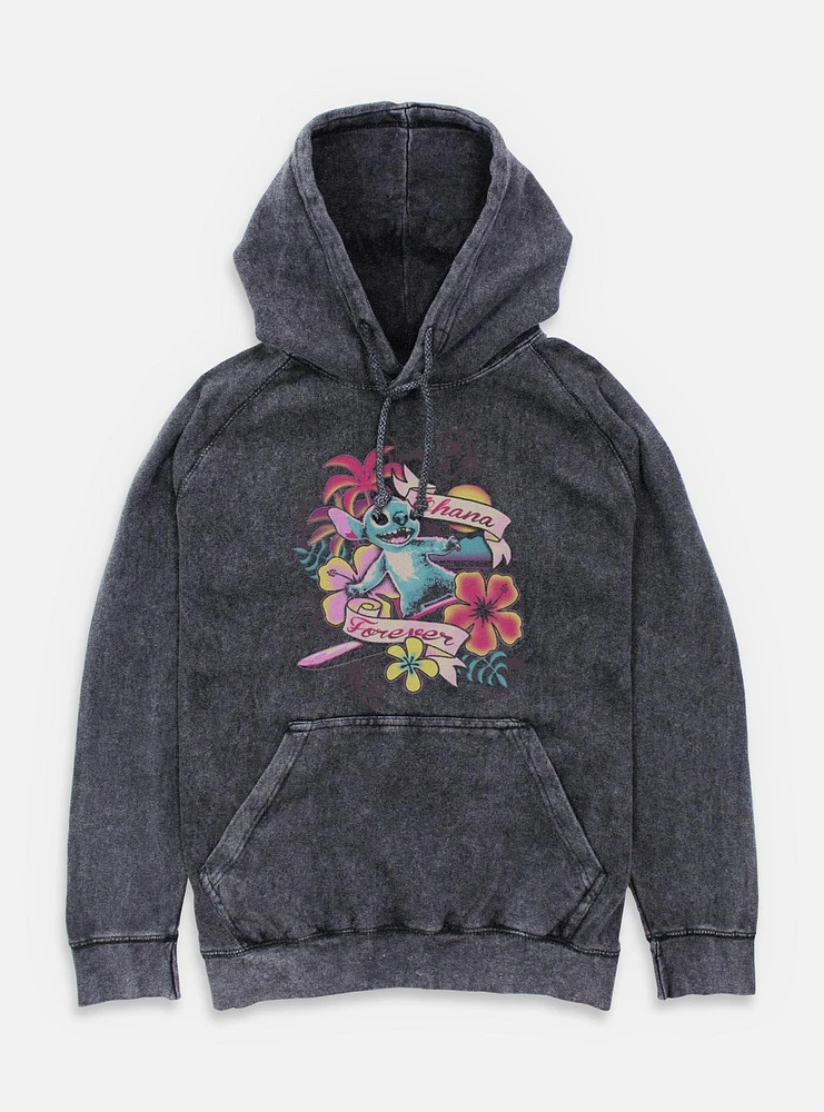 Disney Lilo & Stitch Surf Ohana Forever Mineral Wash Hoodie BoxLunch Web Exclusive