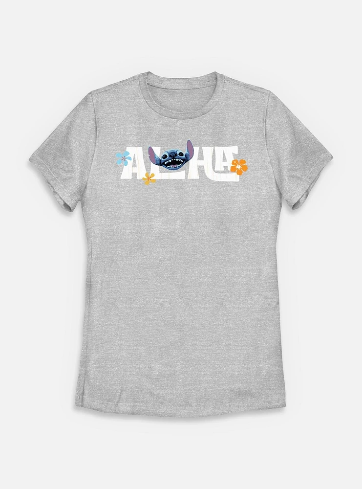 Disney Lilo & Stitch Live Action Aloha Face Womens T-Shirt