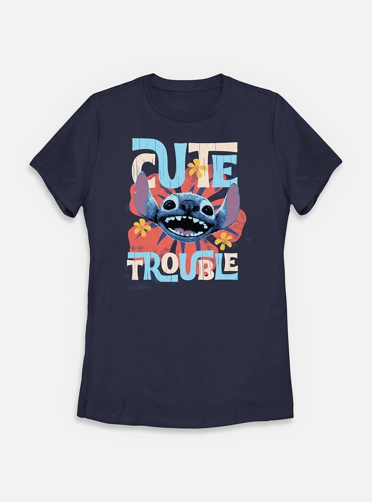 Disney Lilo & Stitch Live Action Cute Trouble Womens T-Shirt