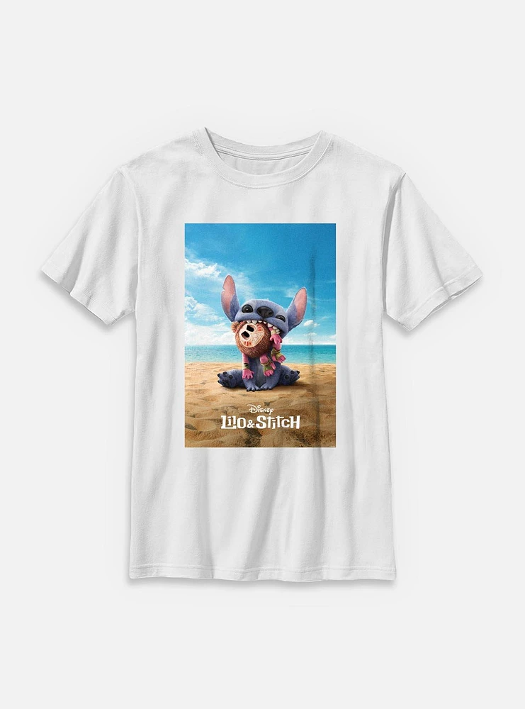 Disney Lilo & Stitch Live Action Beach Poster Youth T-Shirt