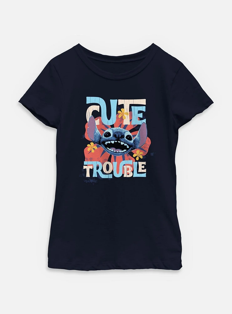 Disney Lilo & Stitch Live Action Cute Trouble Youth Girls T-Shirt