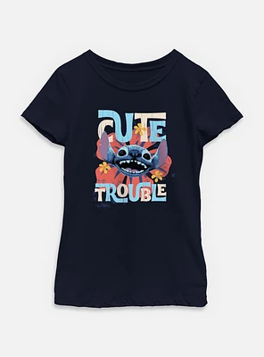 Disney Lilo & Stitch Live Action Cute Trouble Youth Girls T-Shirt