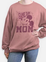 Disney Mickey Mouse Game Day Mom Womens Oversized Sweatshirt