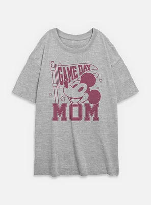 Disney Mickey Mouse Game Day Mom Womens Oversized T-Shirt