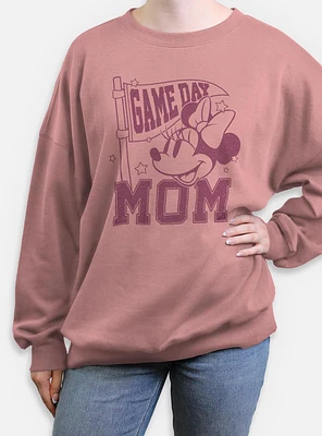 Disney Minnie Mouse Game Day Mom Womens Oversized Sweatshirt