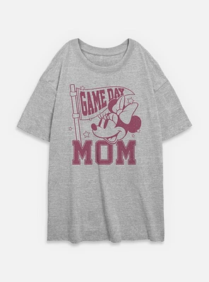 Disney Minnie Mouse Game Day Mom Womens Oversized T-Shirt