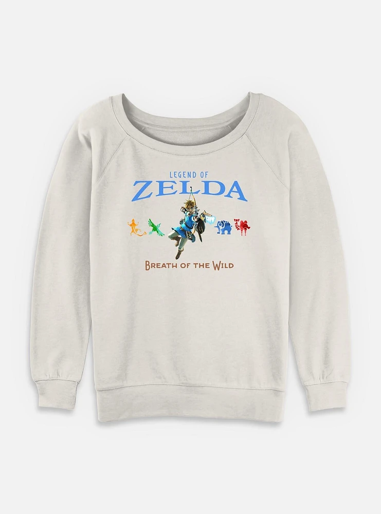 Nintendo Legend Of Zelda Breath The Wild and Divine Beasts Womens Slouchy Sweatshirt