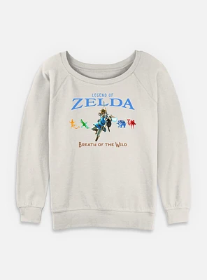Nintendo Legend Of Zelda Breath The Wild and Divine Beasts Womens Slouchy Sweatshirt