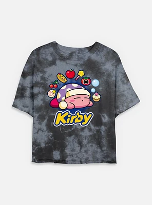 Nintendo Kirby Food Dreams Tie-Dye Womens Crop T-Shirt