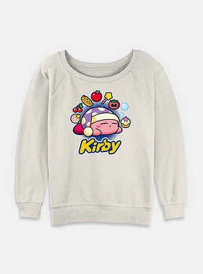 Nintendo Kirby Food Dreams Womens Slouchy Sweatshirt