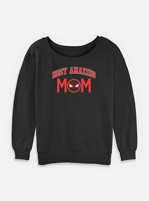 Marvel Spider-Man Most Amazing Collegiate Mom Womens Slouchy Sweatshirt