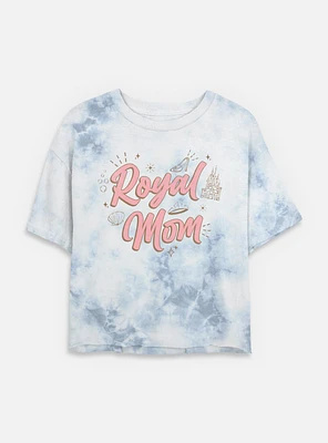Disney Princesses Royal Mom Tie-Dye Womens Crop T-Shirt