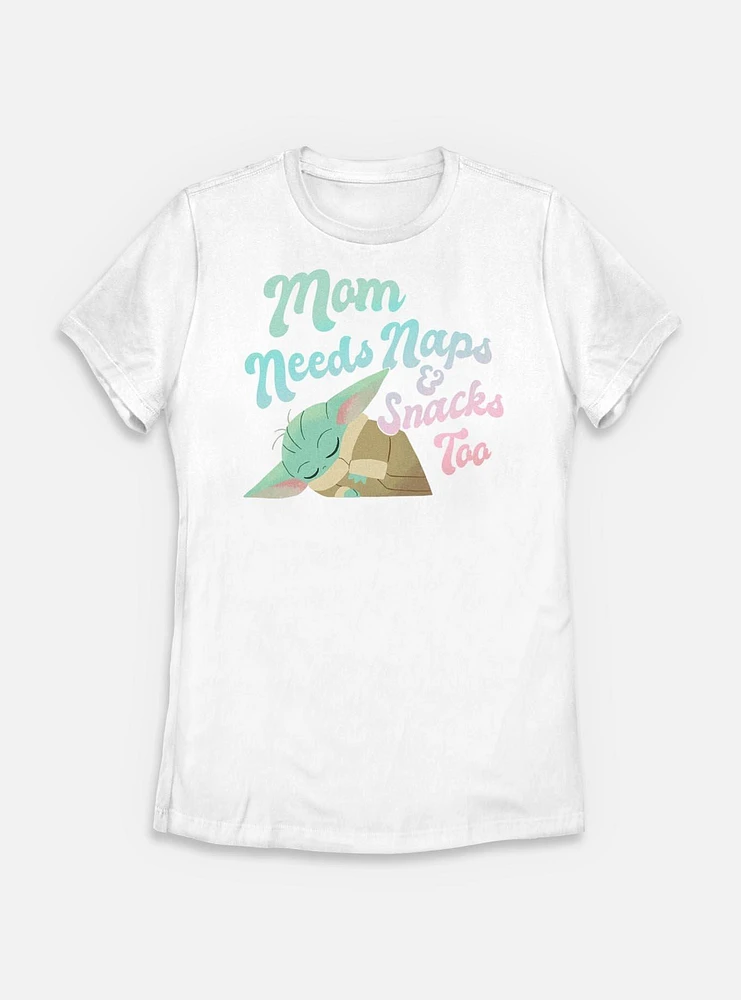 Star Wars The Mandalorian Mom Needs Naps And Snacks Too Womens T-Shirt