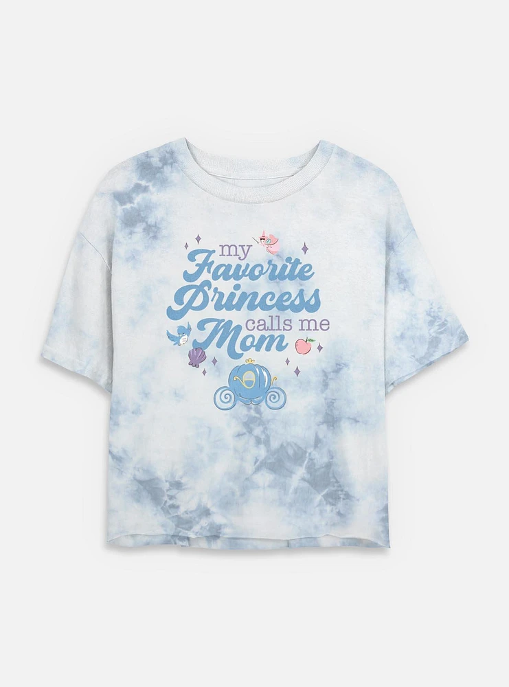 Disney Princesses My Favorite Princess Calls Me Mom Tie-Dye Womens Crop T-Shirt