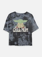 Star Wars The Mandalorian Chill Mom Tie-Dye Womens Crop T-Shirt
