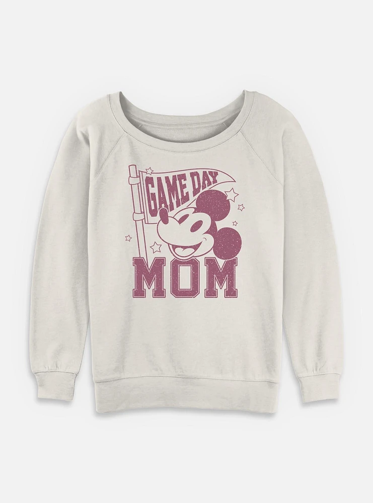 Disney Mickey Mouse Game Day Mom Womens Slouchy Sweatshirt