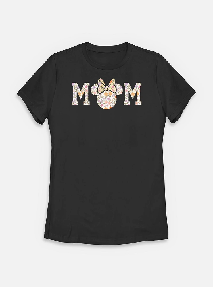 Disney Minnie Mouse Floral Mom Womens T-Shirt
