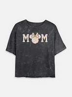 Disney Minnie Mouse Floral Mom Tie-Dye Womens Crop T-Shirt