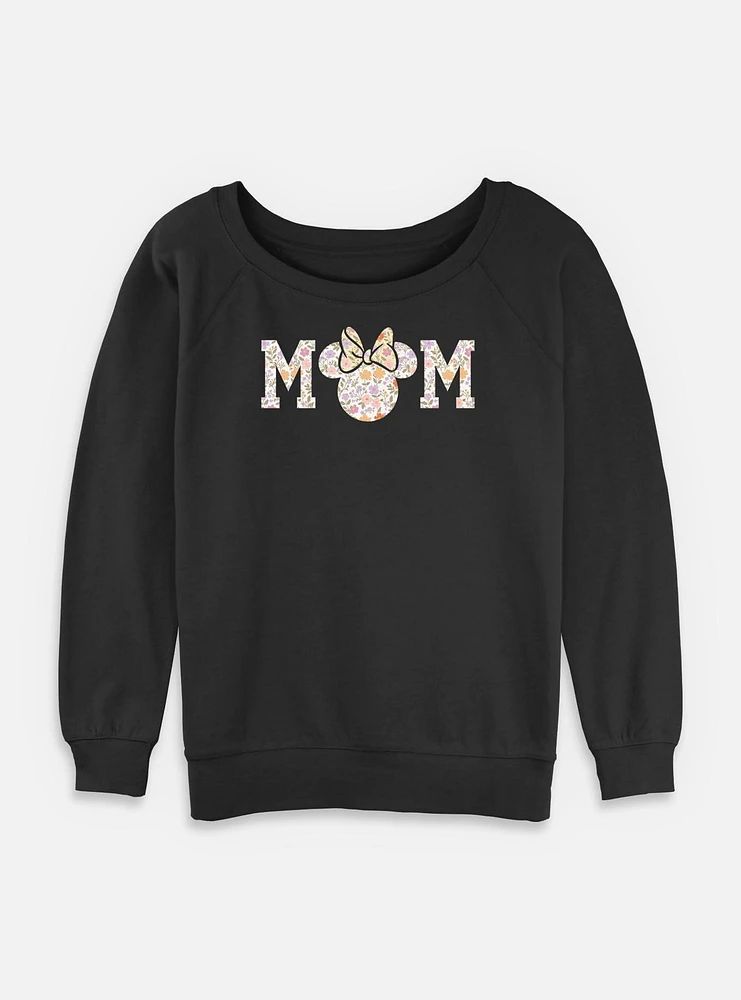 Disney Minnie Mouse Floral Mom Womens Slouchy Sweatshirt