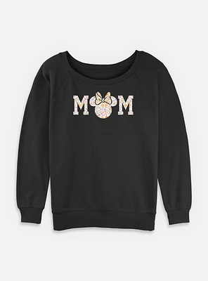 Disney Minnie Mouse Floral Mom Womens Slouchy Sweatshirt
