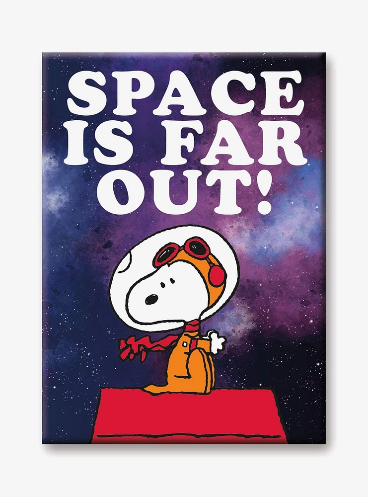 Peanuts Snoopy Space Is Far Out Flat Magnet