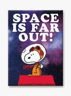Peanuts Snoopy Space Is Far Out Flat Magnet