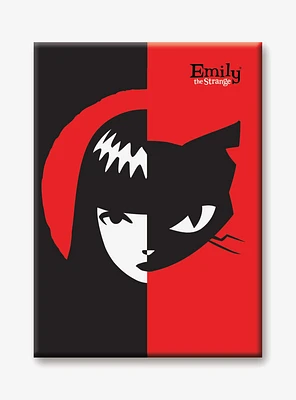 Emily the Strange Emily & Cat Split Flat Magnet