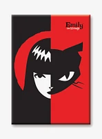 Emily the Strange Emily & Cat Split Flat Magnet