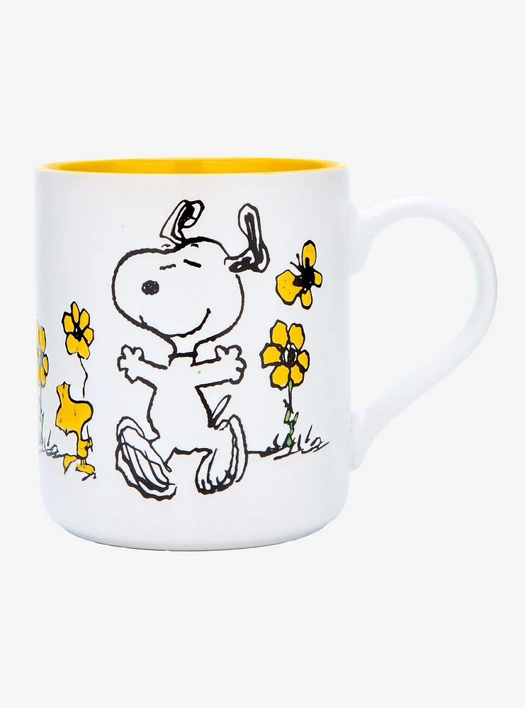 Peanuts Snoopy & Woodstock Floral Mug