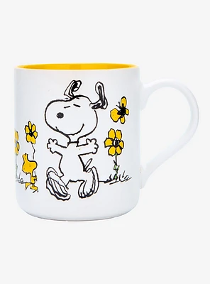 Peanuts Snoopy & Woodstock Floral Mug