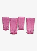 Sanrio Hello Kitty Embossed Pink Glass Set
