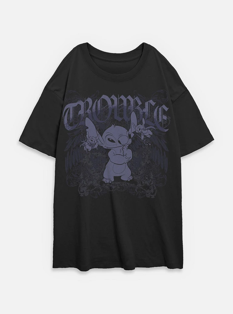 Disney Lilo & Stitch Total Trouble Womens Oversized T-Shirt BoxLunch Web Exclusive