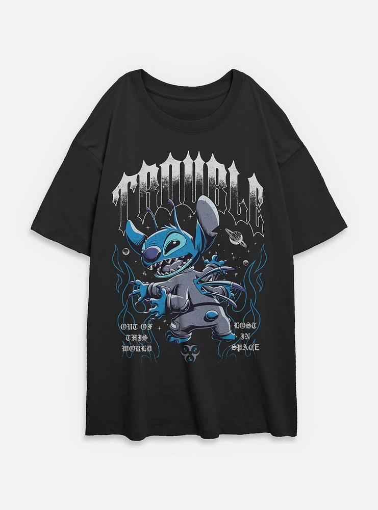Disney Lilo & Stitch Cosmic Trouble Womens Oversized T-Shirt BoxLunch Web Exclusive