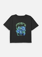 Disney Lilo & Stitch Dark Floral Youth Girls Boxy T-Shirt BoxLunch Web Exclusive