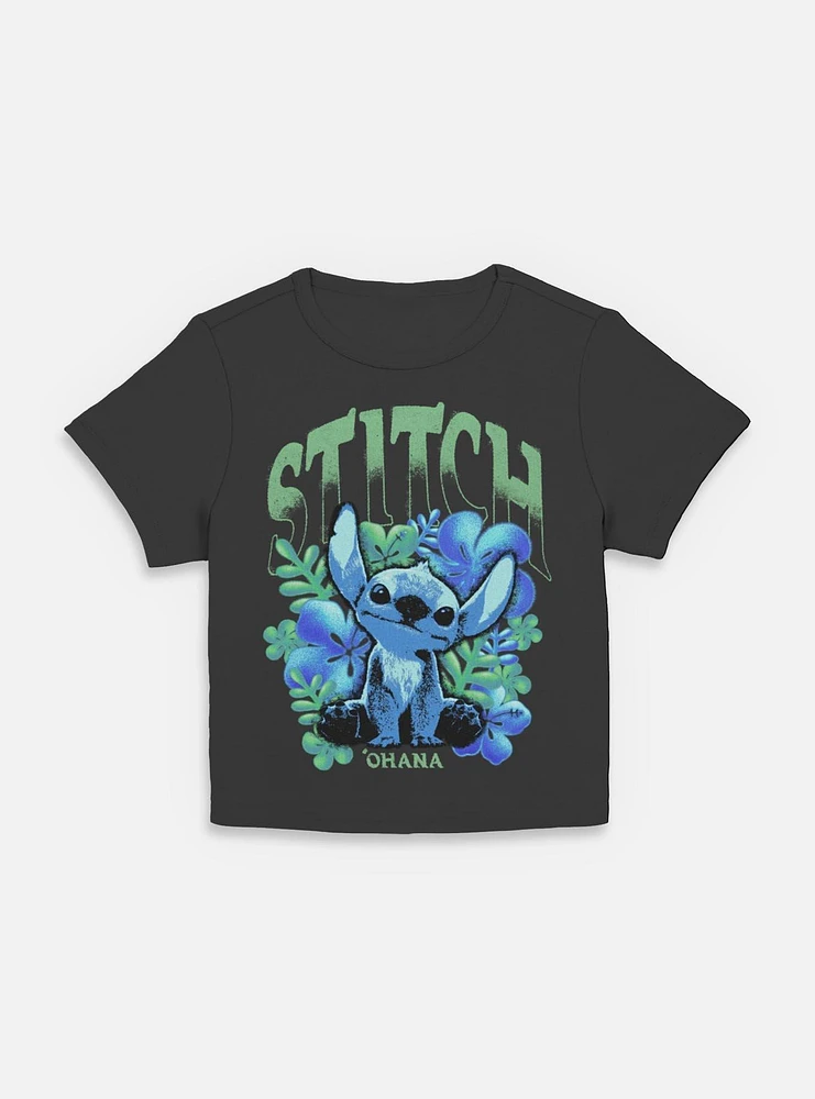 Disney Lilo & Stitch Dark Floral Womens Baby T-Shirt BoxLunch Web Exclusive