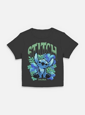 Disney Lilo & Stitch Dark Floral Womens Baby T-Shirt BoxLunch Web Exclusive