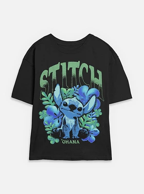Disney Lilo & Stitch Dark Floral Womens Skimmer T-Shirt BoxLunch Web Exclusive
