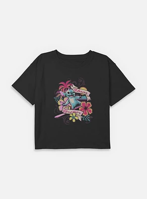 Disney Lilo & Stitch Surf Ohana Forever Youth Girls Boxy T-Shirt BoxLunch Web Exclusive