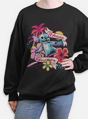 Disney Lilo & Stitch Surf Ohana Forever Womens Oversized Sweatshirt BoxLunch Web Exclusive