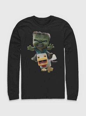 A Minecraft Movie Chicken Jockey Long Sleeve T-Shirt