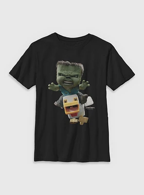 A Minecraft Movie Chicken Jockey Youth T-Shirt