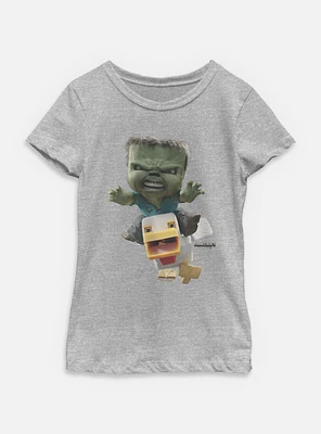 A Minecraft Movie Chicken Jockey Youth Girls T-Shirt